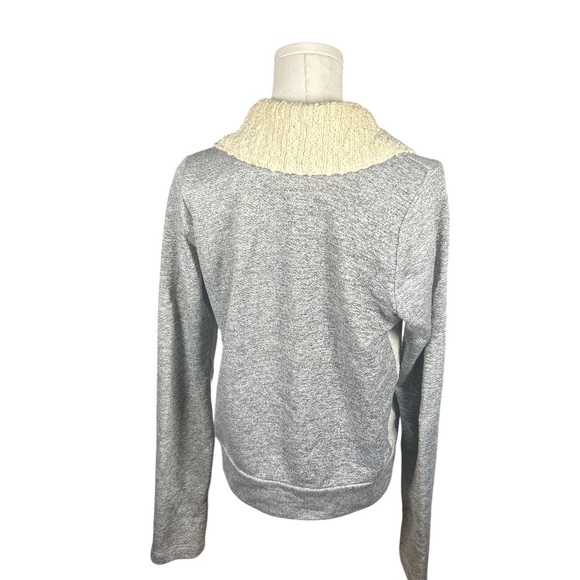 Anthropologie Dolan T-Shirt Label Gray Knit Zip Sweater Jacket Size Large - Picture 4 of 7